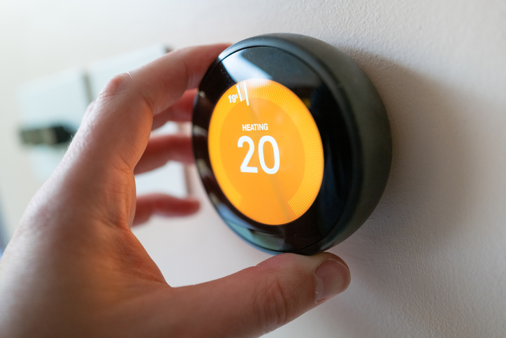 Smart Thermostat Set to Heat